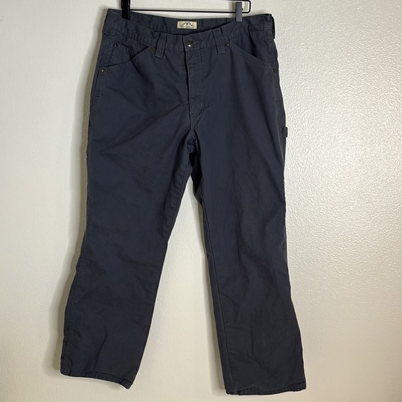 Blue Mountain Other - Blue Mountain flannel lined gray denim Carpenter pants, good condition
